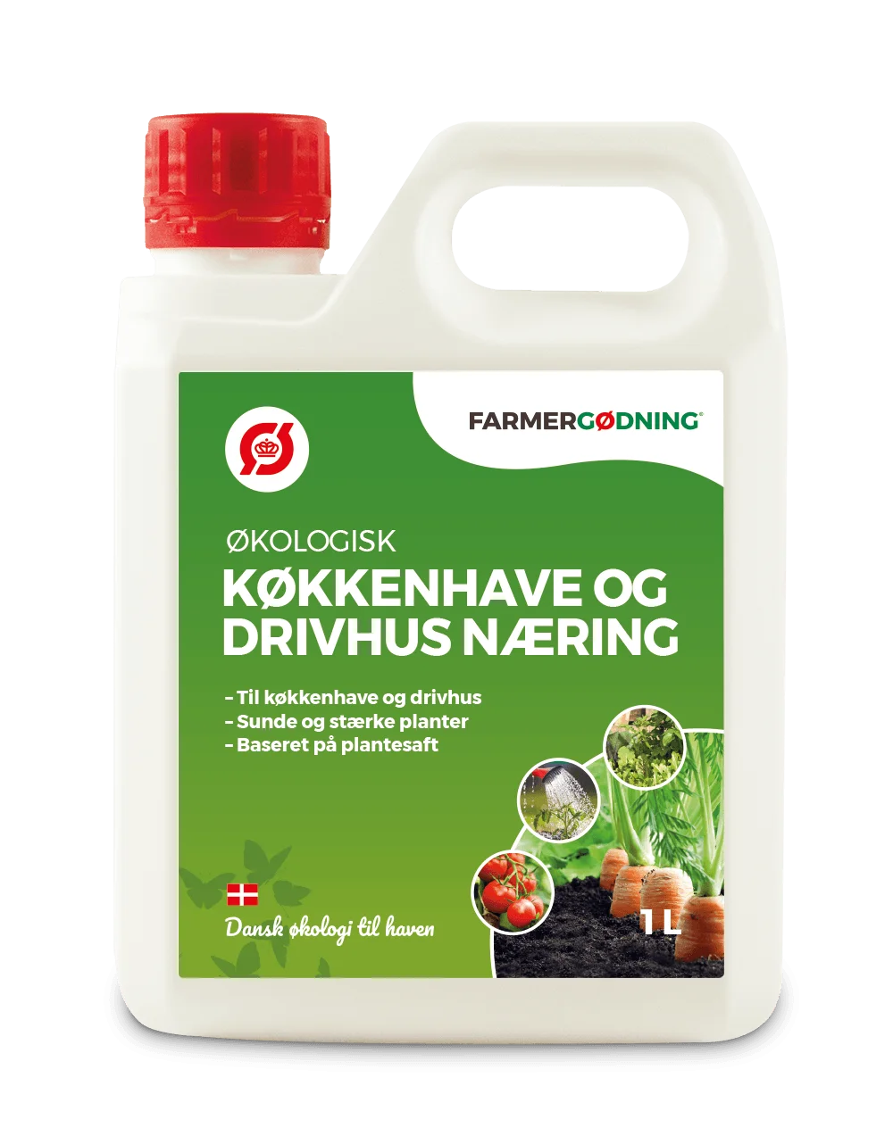 Se Farmergødning Økologisk Køkkenhave- og drivhusnæring - 1 liter hos Haveglad.dk