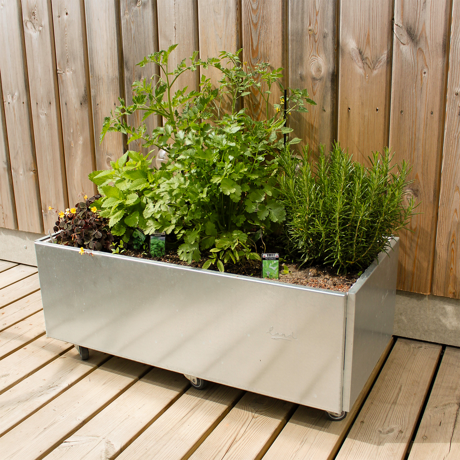 Dobbelt Højbed På Hjul 50 Cm Højde Galvaniseret 40x120 Cm