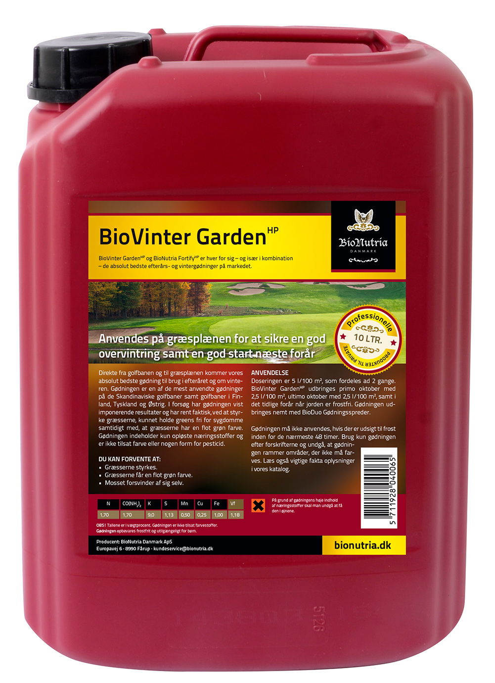 BioNutria BioVinter Garden Plænegødning - 10 liter