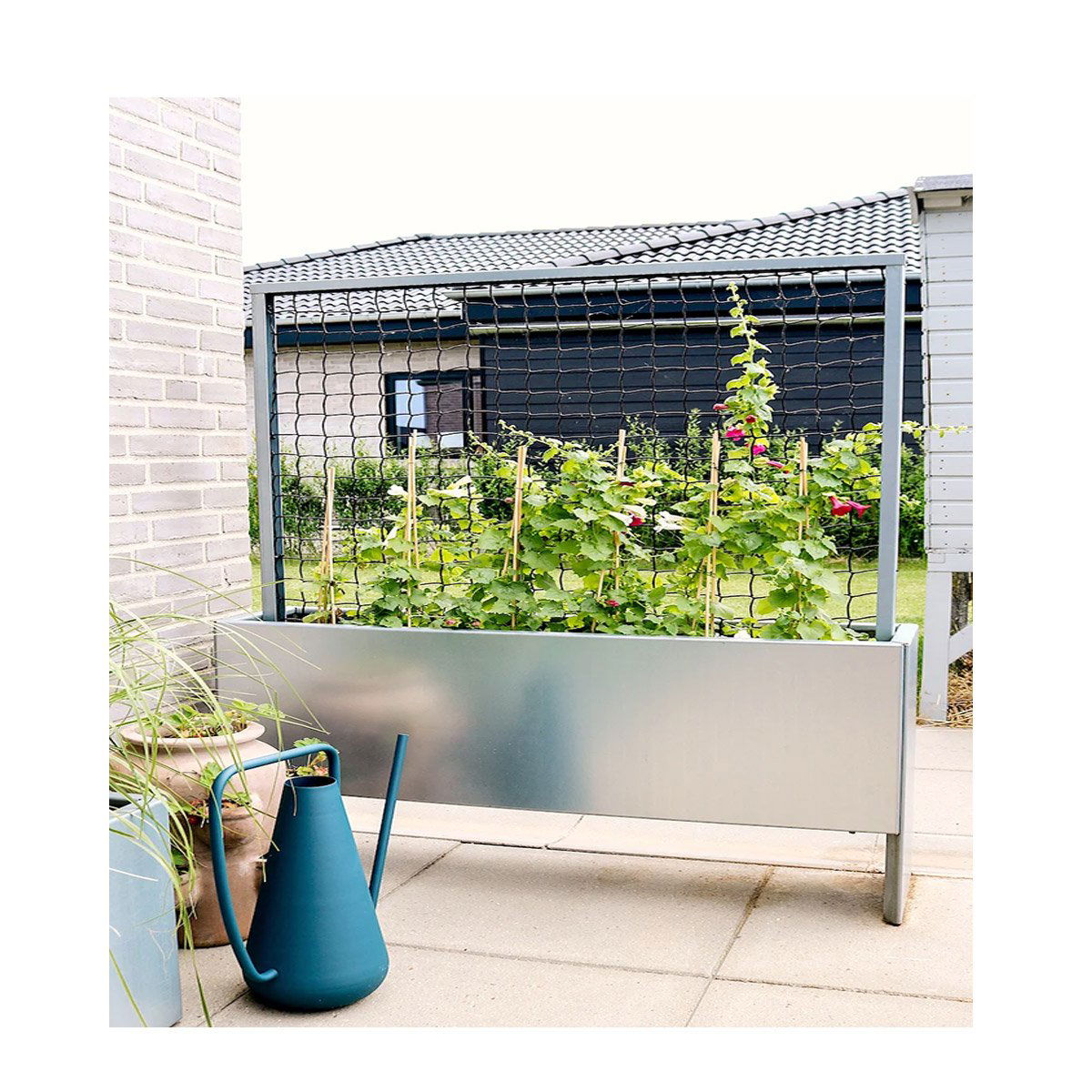 Land Modern Slim – Plantekasse med espalier, galvaniseret – 180 cm