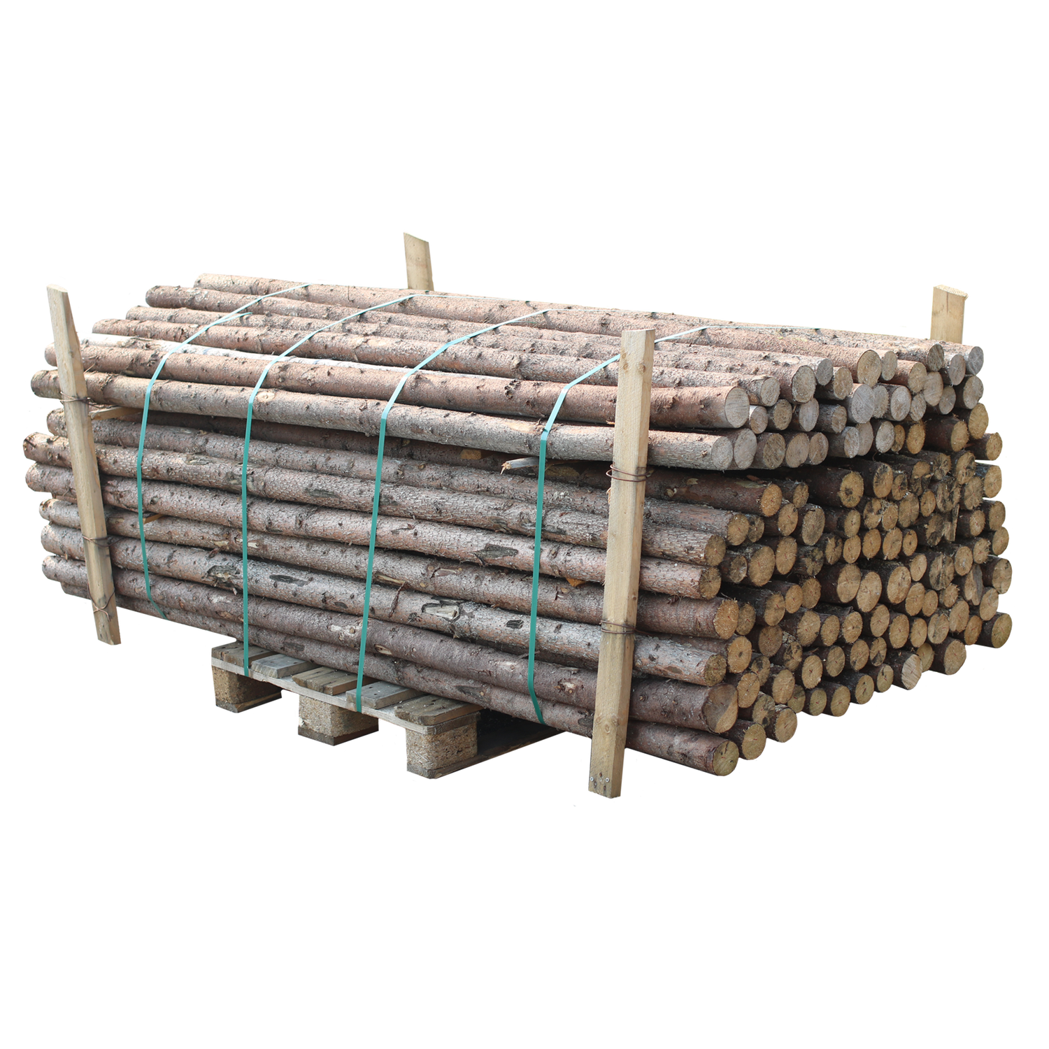 Rafte med bark Ø6-9 x 220 cm, gran