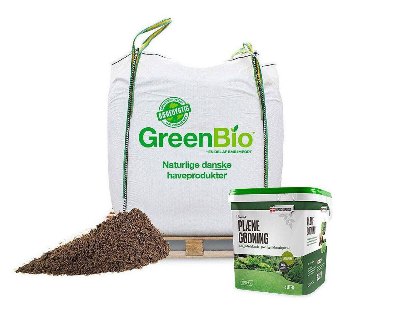 GreenBio Topdressing og 5 liter Plænegødning - 1000 liter.