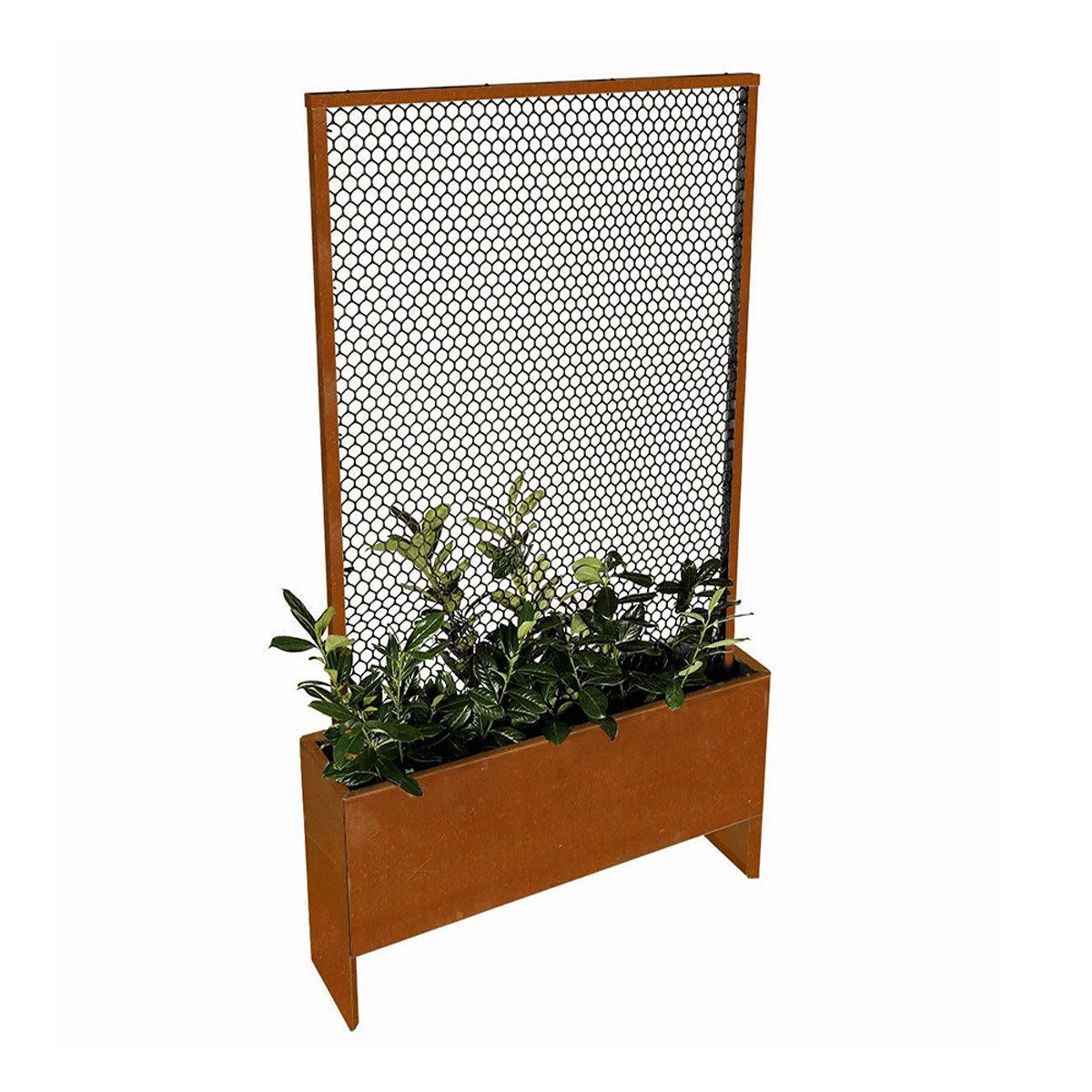 Land Modern Slim Plantekasse med højt espalier, Corten